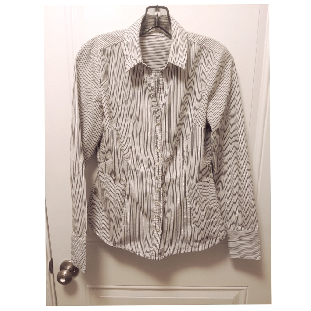 Grey Stripped Collared Shirt
